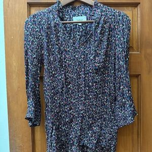 ba&sh Silk Metallic Dress Shirt